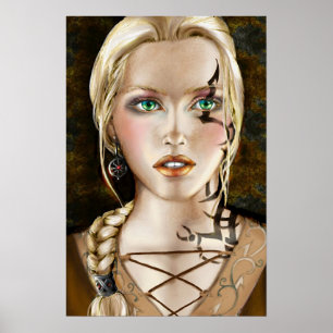 Tattoed Girl Mini Poster