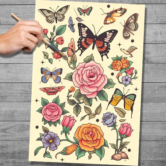 Tattoo 1 Ontkoppelingspapier Tissuepapier