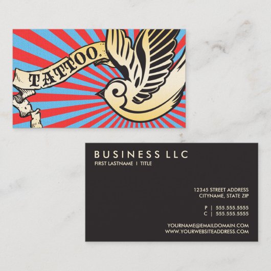 TATTOO 2 VISITEKAARTJE (Voorkant / Achterkant)