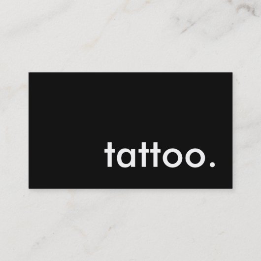 tattoo. (aanpasbare kleur) visitekaartje (Voorkant)