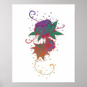 Tattoo abstract regenboogRoos Poster (Voorkant)