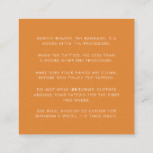 Tattoo Aftercare Instructies Creative Artsy Cat Vierkante Visitekaartje (Achterkant)