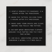 Tattoo Aftercare Instructies Mystic Snake Moon Vierkante Visitekaartje (Achterkant)