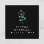 Tattoo Aftercare Instructies Mystic Snake Moon Vierkante Visitekaartje (Voorkant)
