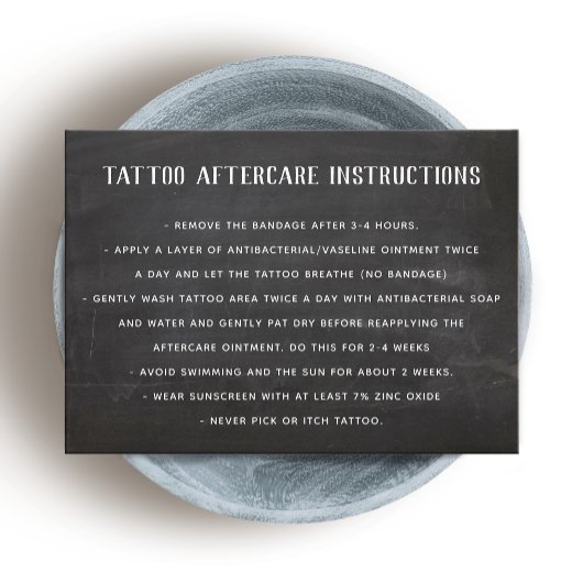  Tattoo Aftercare Instructies Zwart Visitekaartje