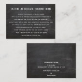 Tattoo Aftercare Instructies Zwart Visitekaartje (Voorkant / Achterkant)