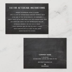  Tattoo Aftercare Instructies Zwart Visitekaartje