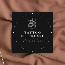 Tattoo Aftercare Instructies Zwart-wittekst S Vierkante Visitekaartje