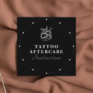 Tattoo Aftercare Instructies Zwart-wittekst S Vierkante Visitekaartje