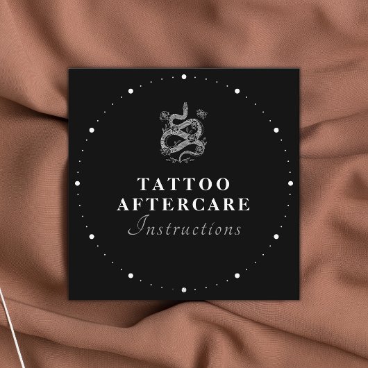 Tattoo Aftercare Instructies Zwart-wittekst S Vierkante Visitekaartje