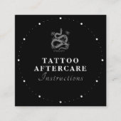 Tattoo Aftercare Instructies Zwart-wittekst S Vierkante Visitekaartje (Voorkant)