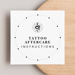 Tattoo Aftercare Instructies Zwart-wittekst Vierkante Visitekaartje