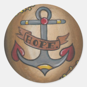 Tattoo Anchor Ronde Sticker