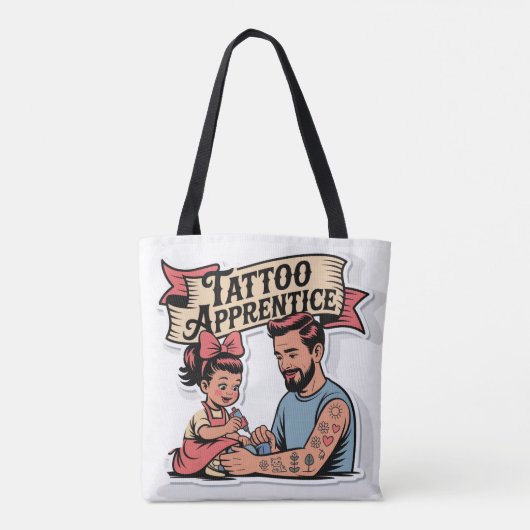Tattoo Apprentice - Schattigee Cartoon vader en do Tote Bag (Achterkant)