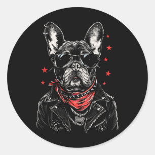 Tattoo Art Franse Bulldog Franse Bulldog Cool Dog Ronde Sticker