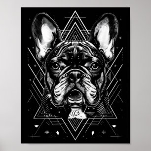Tattoo Art Franse Bulldog Geometrische Bulldog Art Poster