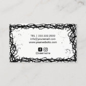 Tattoo Art Gothic Crow Black Thorn Vine-omhuld Visitekaartje (Achterkant)