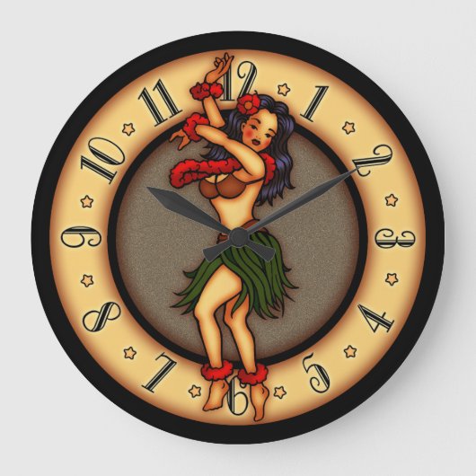 Tattoo Art Hula Dancer Grote Klok (Voorkant)