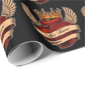 Tattoo Art Mexicaans Heart Gift Wrapping Paper Cadeaupapier (Rol Hoek)