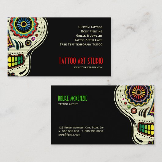 Tattoo Art Shop visitekaartje (Voorkant / Achterkant)