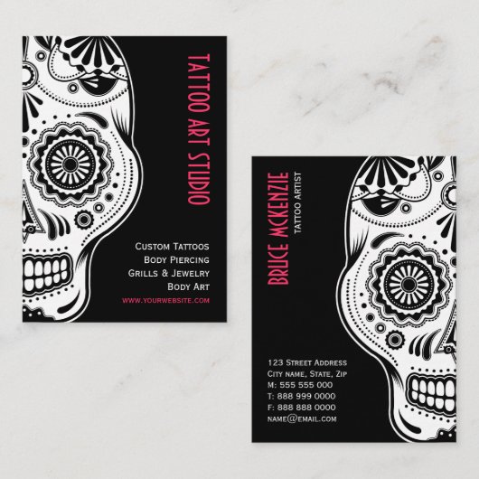 Tattoo Art Studio-visitekaartje Visitekaartje (Voorkant / Achterkant)
