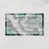 Tattoo Artiest Afspraak Herinnering Zilver Groen Visitekaartje (Achterkant)