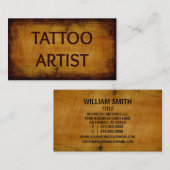 Tattoo Artiest Antiek Wood Visitekaartje (Voorkant / Achterkant)