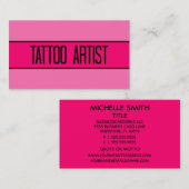 Tattoo Artiest Baby en Hot Pink Visitekaartje (Voorkant / Achterkant)
