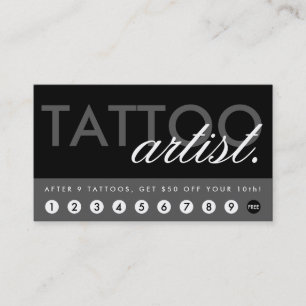 tattoo artiest beloningsprogramma klantenkaartje
