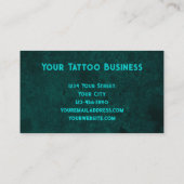 Tattoo Artiest Blauwgroen Skull Visitekaartje (Achterkant)