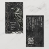 Tattoo Artiest Crow QR Code Business Visitekaartje (Voorkant / Achterkant)