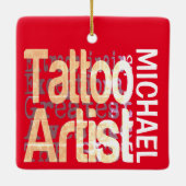 Tattoo artiest Extraordinaire CUSTOM Keramisch Ornament (Achterkant)