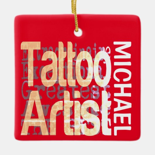 Tattoo artiest Extraordinaire CUSTOM Keramisch Ornament (Voorkant)