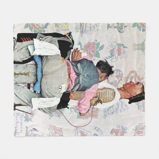 Tattoo artiest fleece deken (Voorkant (Horizontaal))