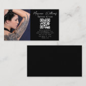 tattoo-artiest foto qr-code zwart visitekaartje (Voorkant / Achterkant)