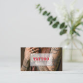 Tattoo Artiest  Foto Tytpografie Visitekaartje (Staand voorkant)