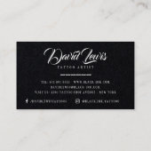 Tattoo Artiest Fotoscript Kalligrafie Black Kraft Visitekaartje (Achterkant)