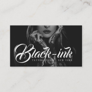 Tattoo Artiest Fotoscript Typografie Black Kraft Visitekaartje