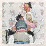 Tattoo artiest glazen onderzetter<br><div class="desc">Artiest: Norman Rockwell | Naam tatoeëertransformator op de arm van de zeeman</div>