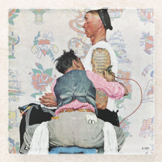 Tattoo artiest glazen onderzetter