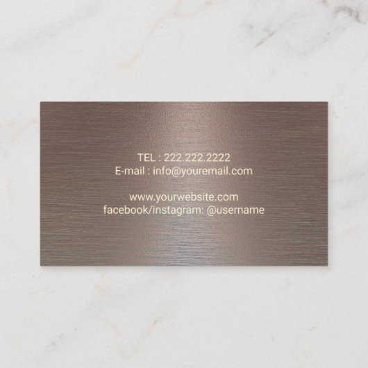 Tattoo artiest  Gold Oriental Metallic Visitekaartje (Achterkant)