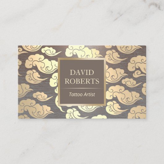 Tattoo artiest  Gold Oriental Metallic Visitekaartje (Voorkant)