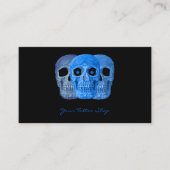 Tattoo Artiest Gothic Blue Black Skull Visitekaartje (Voorkant)