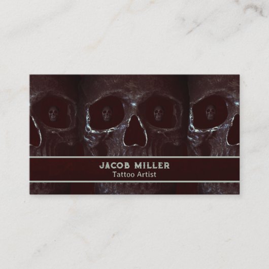 Tattoo Artiest Gothic Bourgondië Dark Academia Sku Visitekaartje (Voorkant)