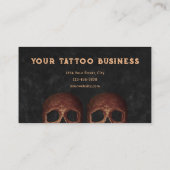 Tattoo Artiest Gothic Brown Skull Black Achtergron Visitekaartje (Achterkant)