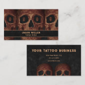 Tattoo Artiest Gothic Brown Skull Black Achtergron Visitekaartje (Voorkant / Achterkant)