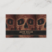 Tattoo Artiest Gothic Brown Skull Black Achtergron Visitekaartje (Voorkant)