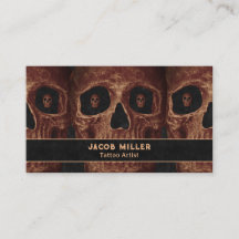 Tattoo Artiest Gothic Brown Skull Black Achtergron