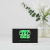 Tattoo Artiest Gothic Green Black Skull Visitekaartje (Staand voorkant)
