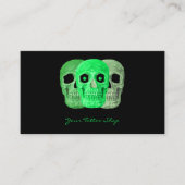 Tattoo Artiest Gothic Green Black Skull Visitekaartje (Voorkant)